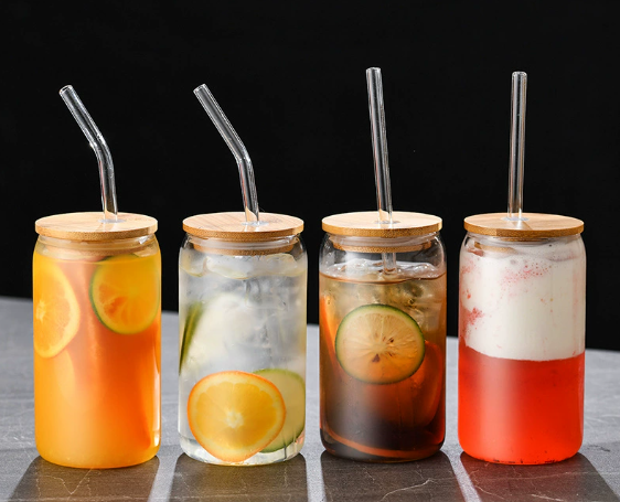 Wooden lid high borosilicate water cup