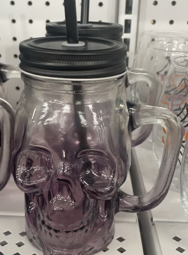 Glass water cup with metal lid