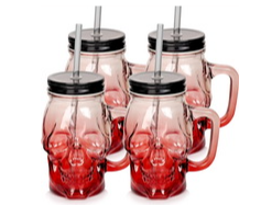Glass water cup with metal lid